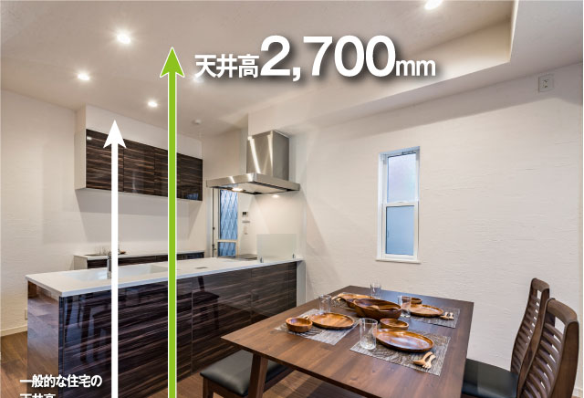 天井高2700mm概念図